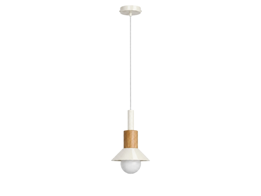 Lampada a sospensione in metallo "Elwood" - 10 x 25 cm - Beige