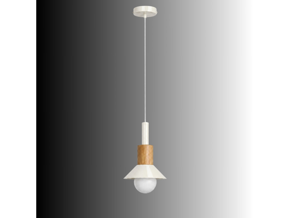 Lampada a sospensione in metallo "Elwood" - 10 x 25 cm - Beige