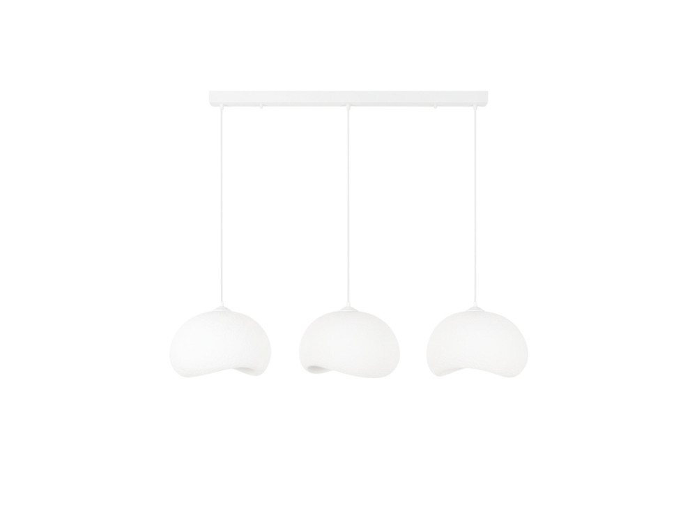 Lampadario in metallo "Yontu" - 27 x 30 x 65 cm - Bianco