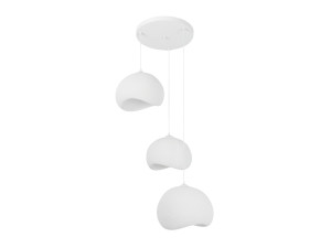 Lampadario in metallo "Yontu" - 55 x 29 x 120 cm - Bianco