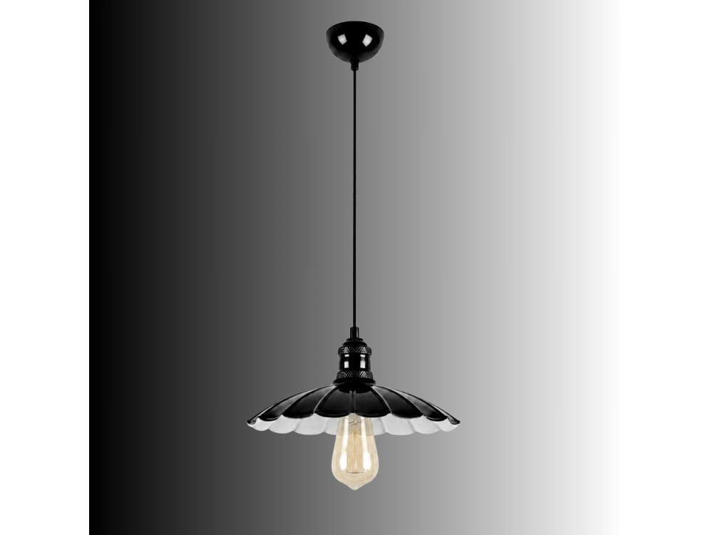 Lampada a sospensione in metallo "Volan" - 25 x 25 cm - Nero