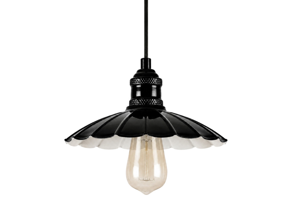 Lampada a sospensione in metallo "Volan" - 25 x 25 cm - Nero