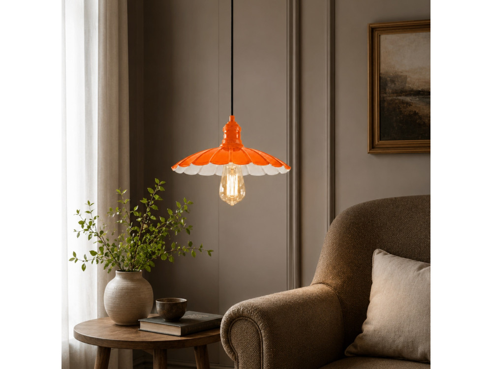 Lampada a sospensione in metallo "Volan" - 25 x 25 cm - Arancione