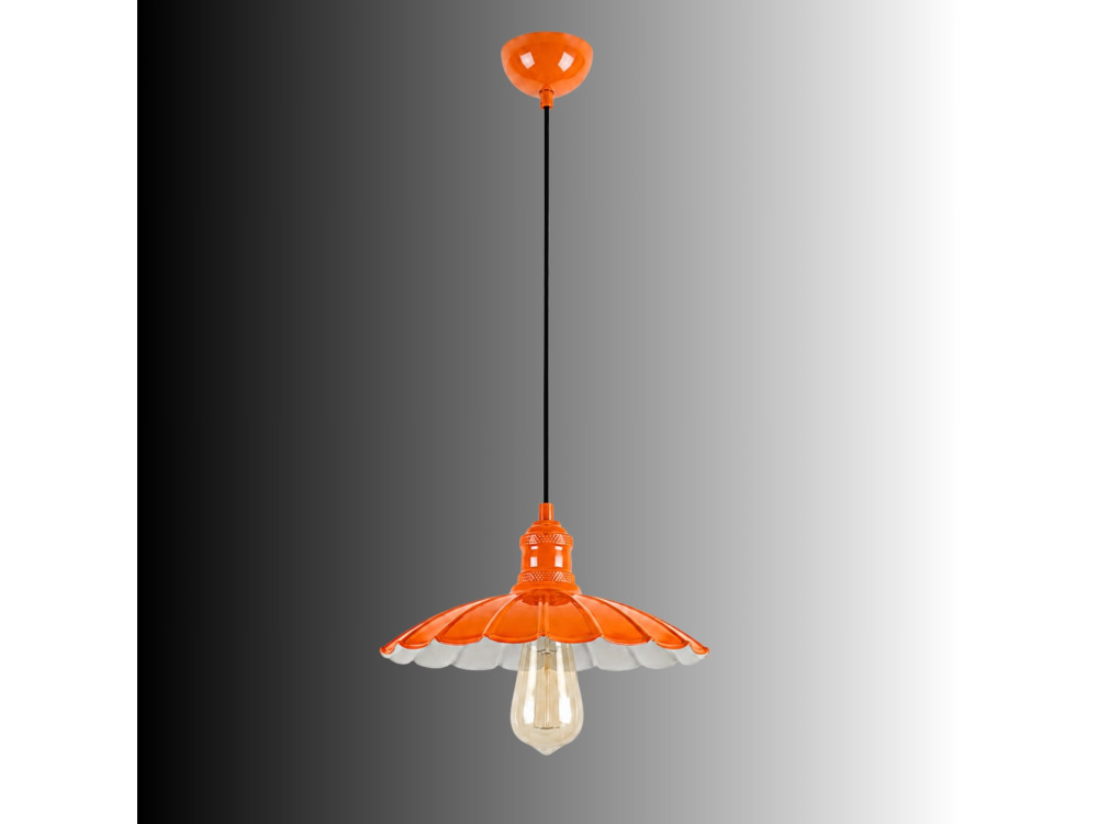 Lampada a sospensione in metallo "Volan" - 25 x 25 cm - Arancione
