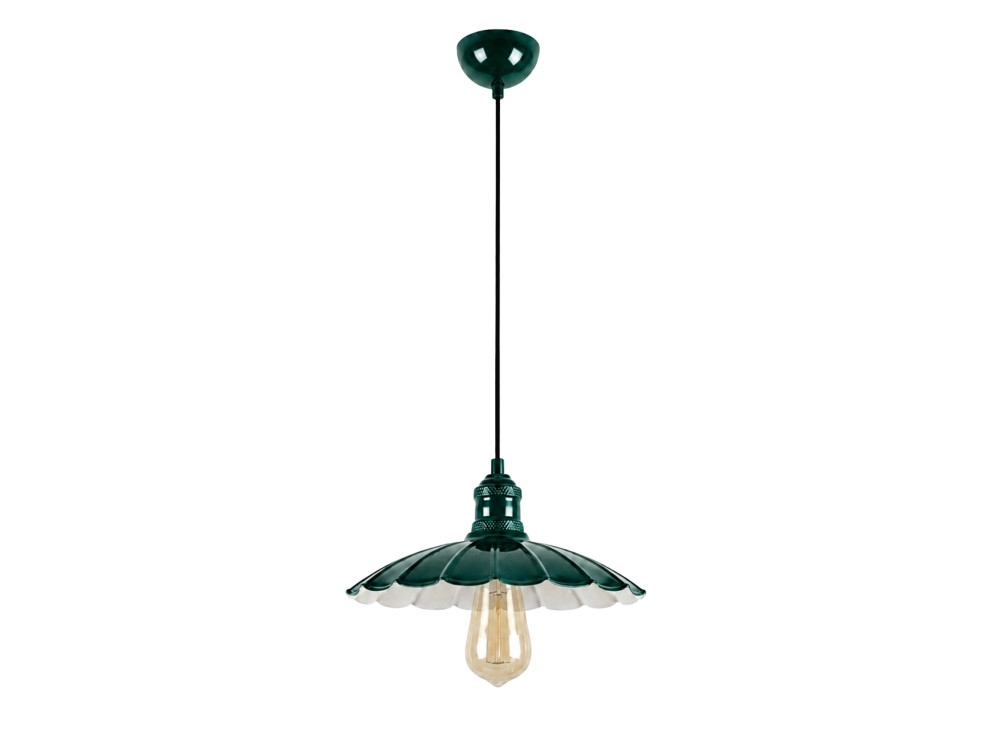 Lampada a sospensione in metallo "Volan" - 25 x 25 cm - Verde scuro
