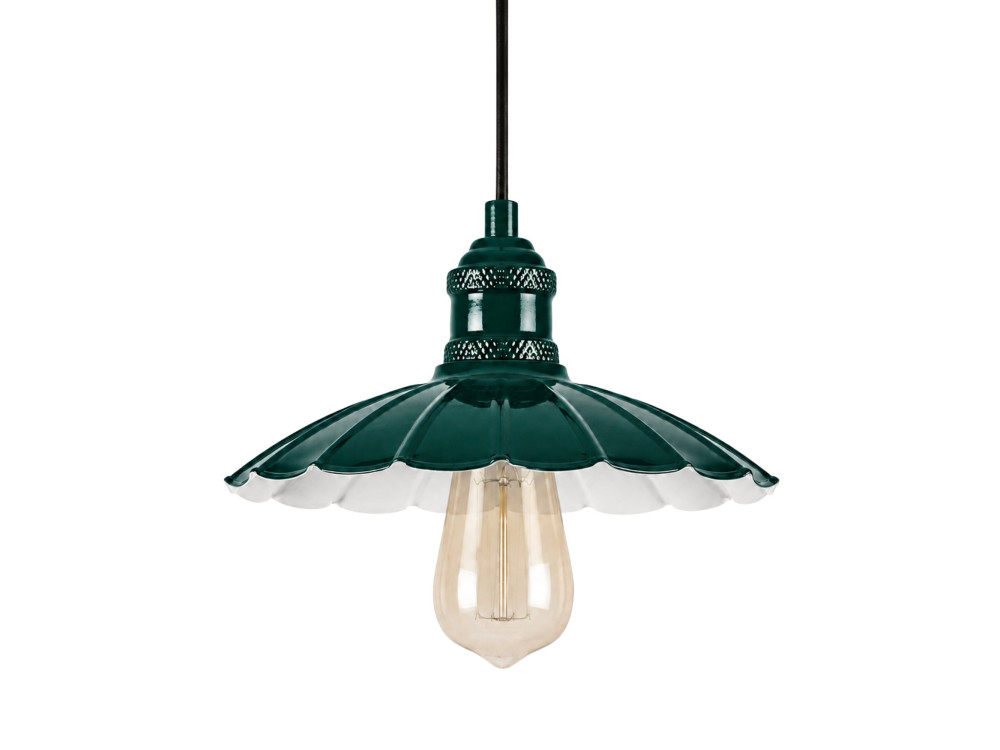 Lampada a sospensione in metallo "Volan" - 25 x 25 cm - Verde scuro