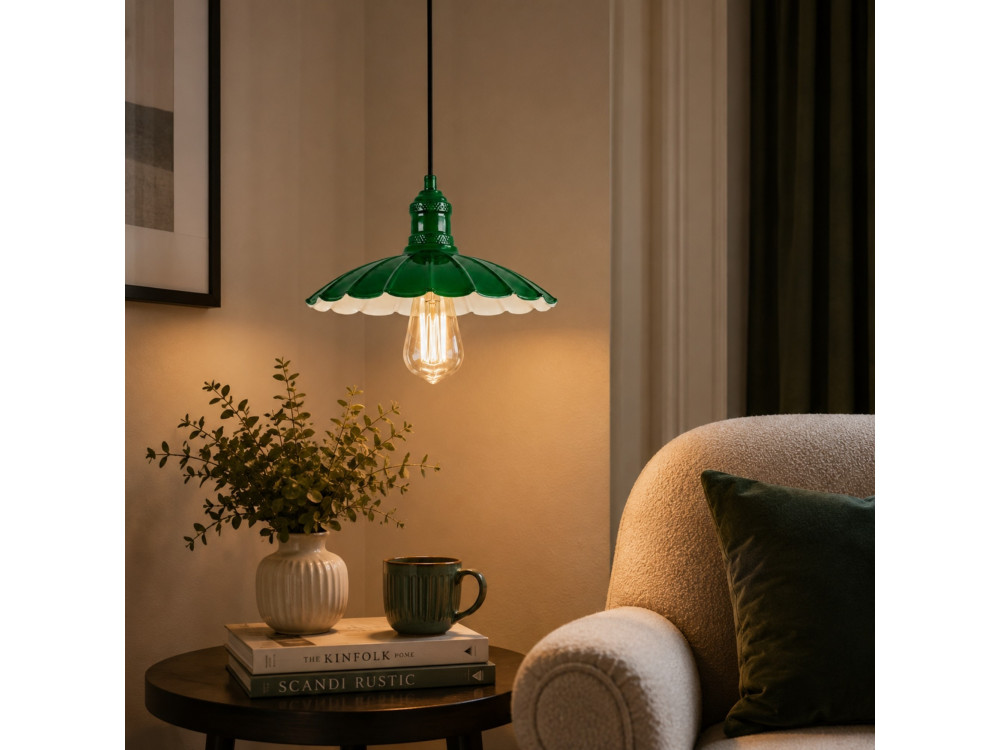 Lampada a sospensione in metallo "Volan" - 25 x 25 cm - Verde chiaro