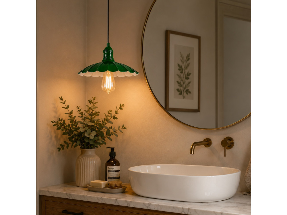 Lampada a sospensione in metallo "Volan" - 25 x 25 cm - Verde chiaro