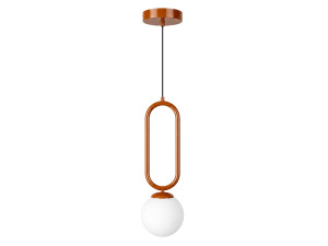 Lampada a sospensione in metallo "Loop" - 15 x 15 cm - Marrone