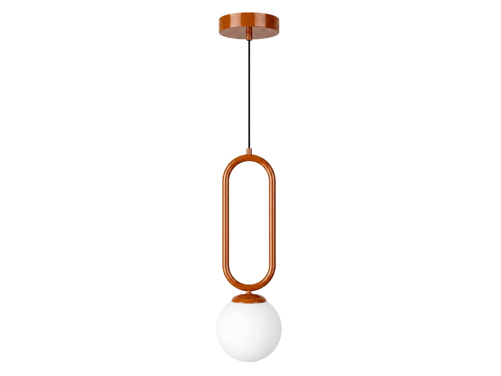 Lampada a sospensione in metallo "Loop" - 15 x 15 cm - Marrone