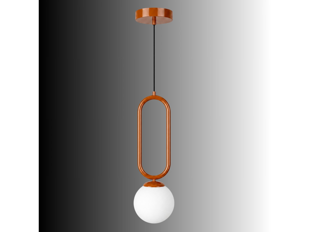 Lampada a sospensione in metallo "Loop" - 15 x 15 cm - Marrone