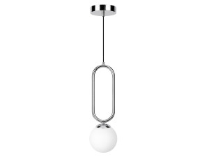 Lampada a sospensione in metallo "Loop" - 15 x 15 cm - Cromo