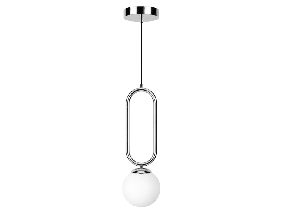 Lampada a sospensione in metallo "Loop" - 15 x 15 cm - Cromo