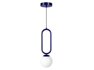 Lampada a sospensione in metallo "Loop" - 15 x 15 cm - Blu marino