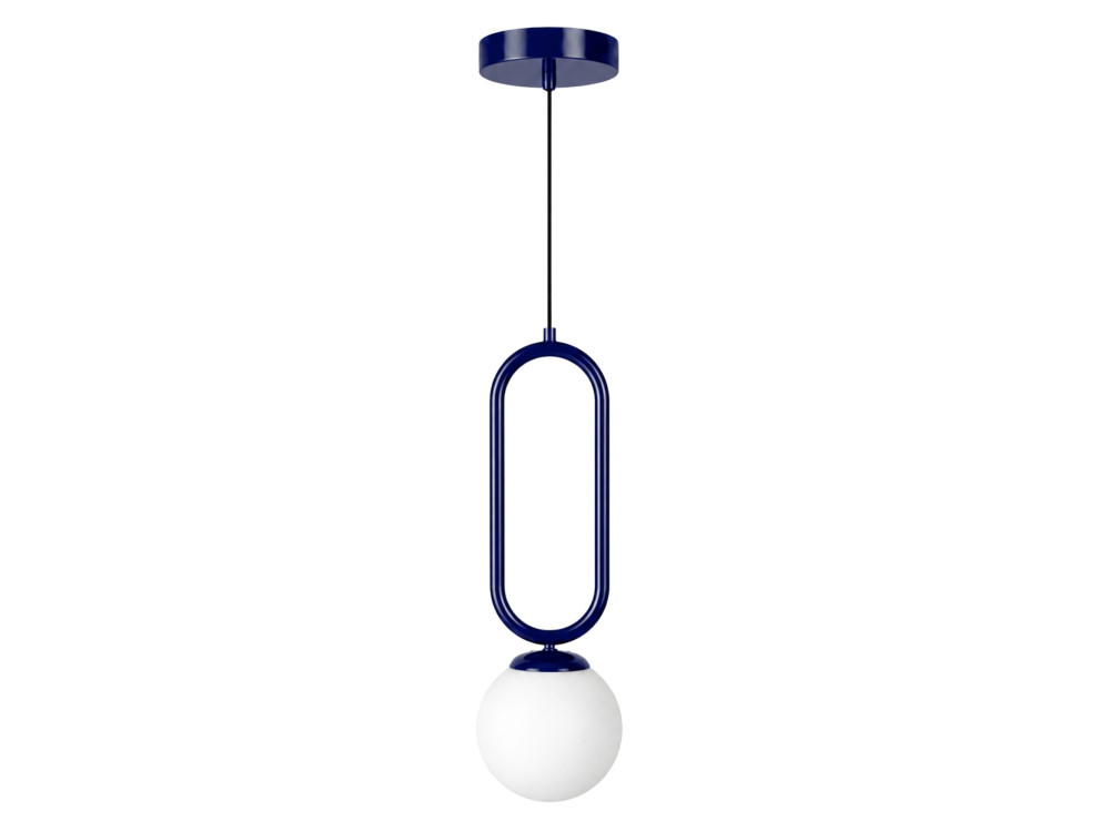 Lampada a sospensione in metallo "Loop" - 15 x 15 cm - Blu marino