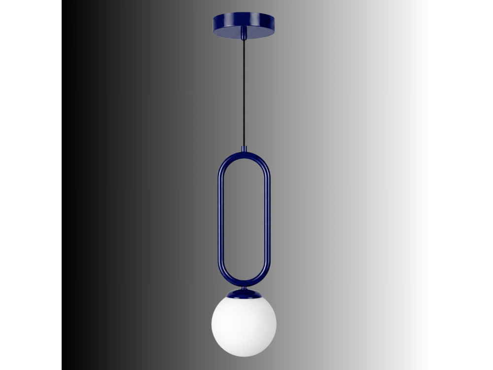Lampada a sospensione in metallo "Loop" - 15 x 15 cm - Blu marino