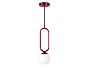 Lampada a sospensione in metallo "Loop" - 15 x 15 cm - Bordeaux