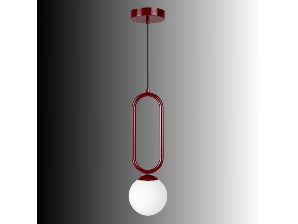 Lampada a sospensione in metallo "Loop" - 15 x 15 cm - Bordeaux