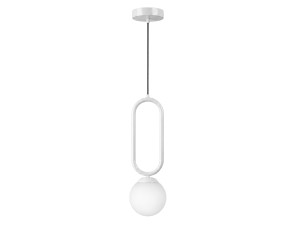 Lampada a sospensione in metallo "Loop" - 15 x 15 cm - Bianco