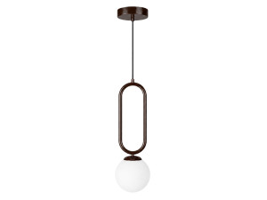 Lampada a sospensione in metallo "Loop" - 15 x 15 cm - Marrone scuro