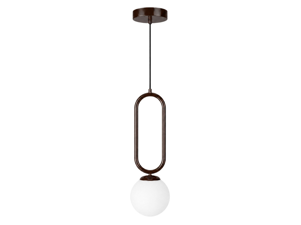 Lampada a sospensione in metallo "Loop" - 15 x 15 cm - Marrone scuro