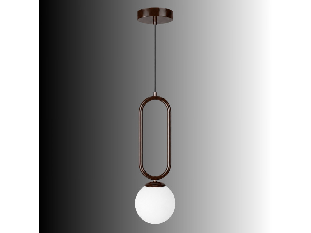 Lampada a sospensione in metallo "Loop" - 15 x 15 cm - Marrone scuro