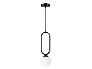 Lampada a sospensione in metallo "Loop" - 15 x 15 cm - Nero