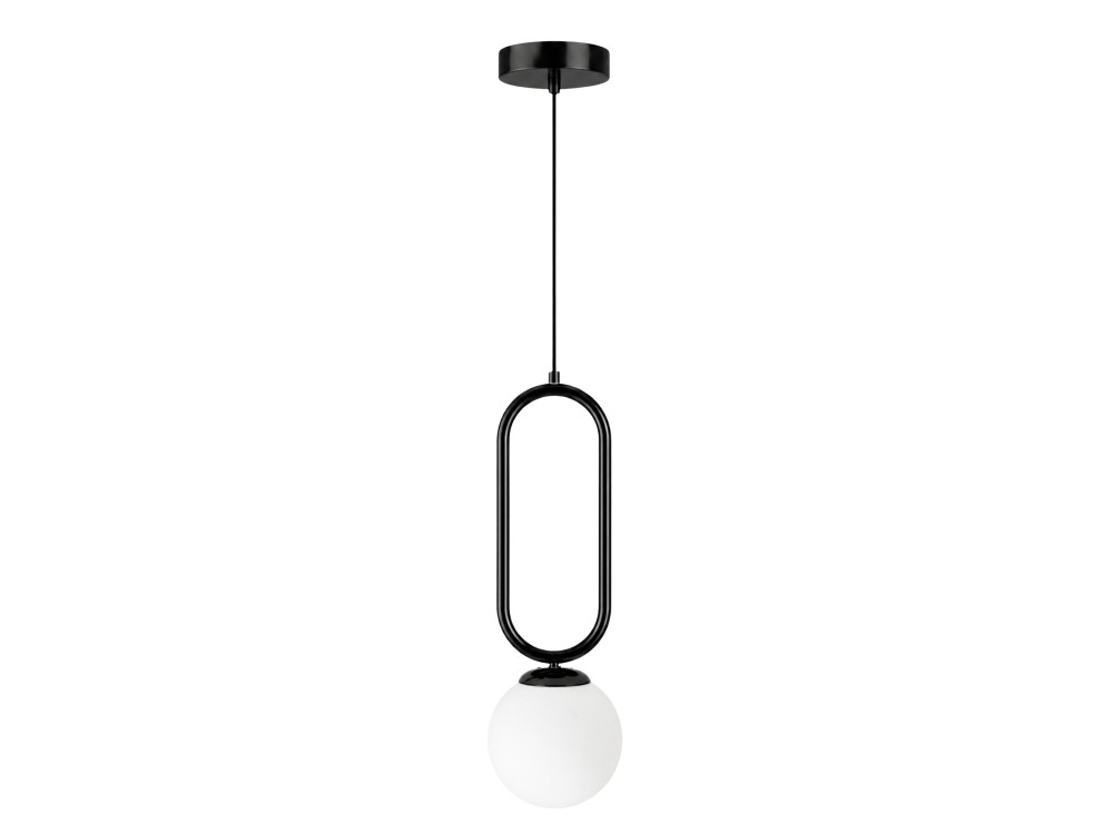 Lampada a sospensione in metallo "Loop" - 15 x 15 cm - Nero