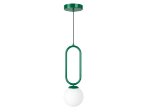 Lampada a sospensione in metallo "Loop" - 15 x 15 cm - Verde scuro
