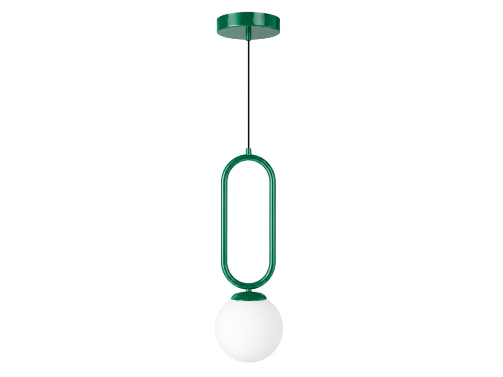 Lampada a sospensione in metallo "Loop" - 15 x 15 cm - Verde scuro
