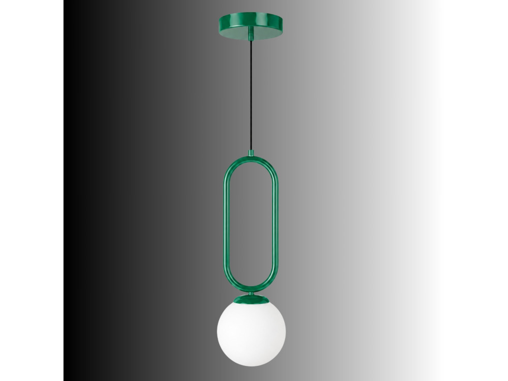 Lampada a sospensione in metallo "Loop" - 15 x 15 cm - Verde scuro