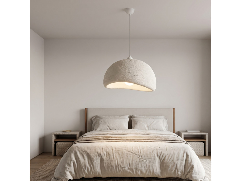 Lampada a sospensione in metallo "Beta" - 50 x 40 cm - Bianco