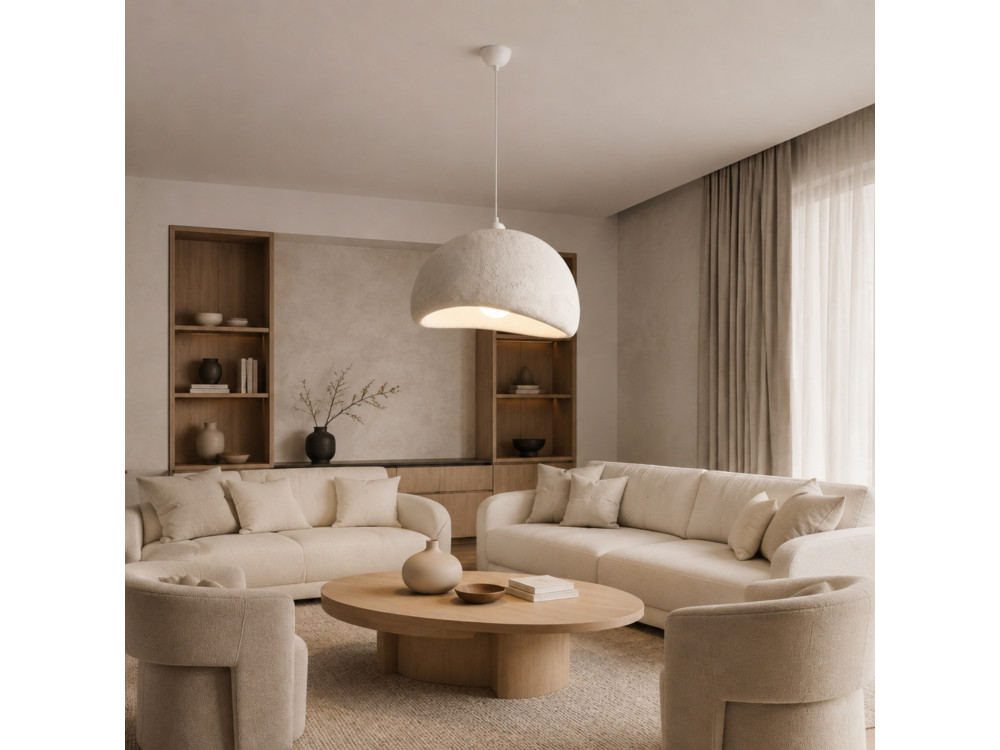 Lampada a sospensione in metallo "Beta" - 50 x 40 cm - Bianco