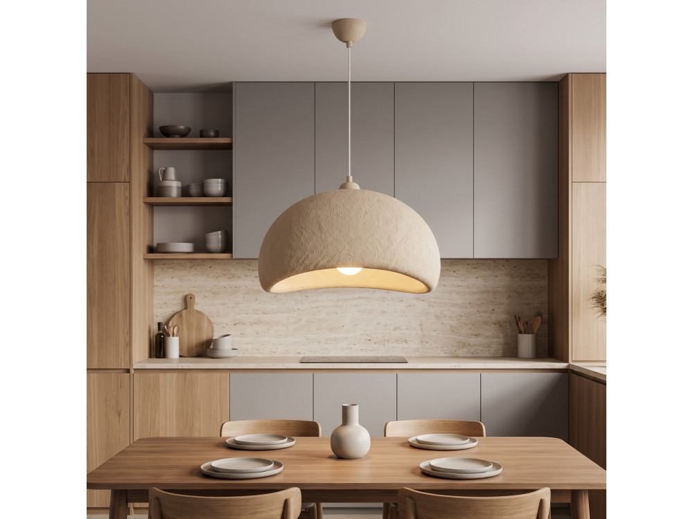 Lampada a sospensione in metallo "Beta" - 40 x 32 cm - Beige