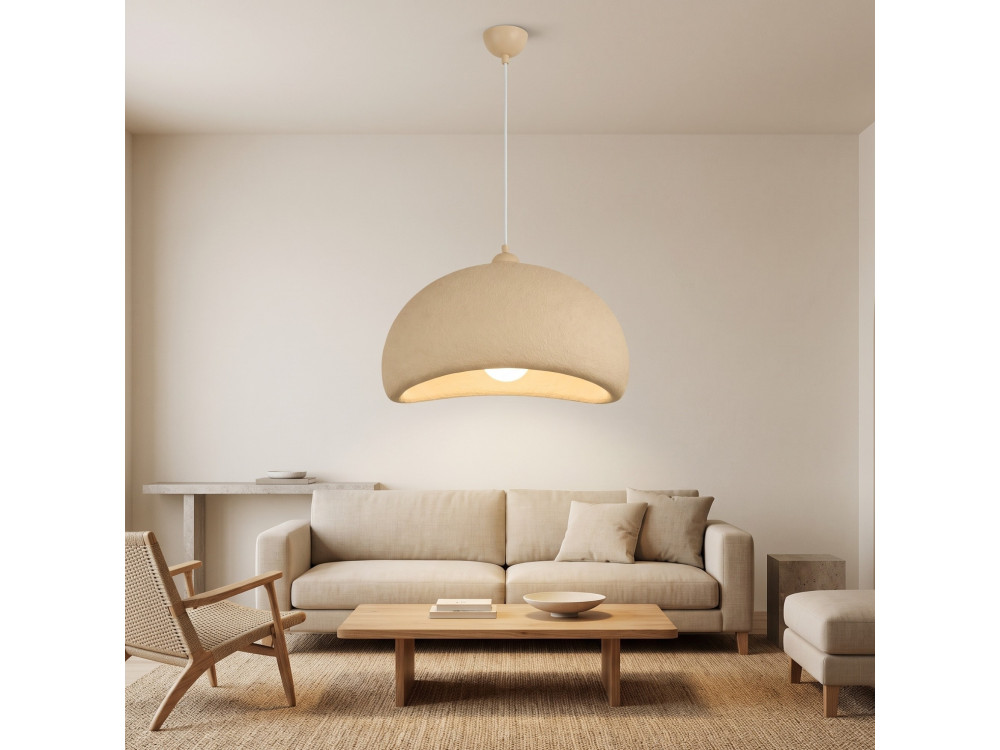 Lampada a sospensione in metallo "Beta" - 40 x 32 cm - Beige