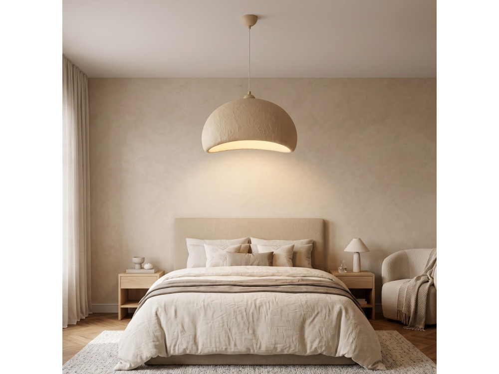 Lampada a sospensione in metallo "Beta" - 40 x 32 cm - Beige