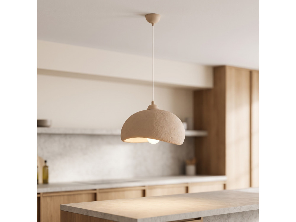 Lampada a sospensione in metallo "Beta" - 30 x 24 cm - Beige