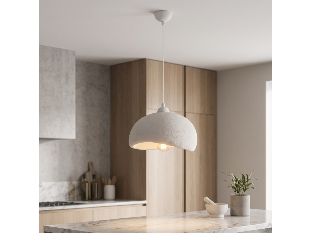Lampada a sospensione in metallo "Beta" - 30 x 24 cm - Bianco