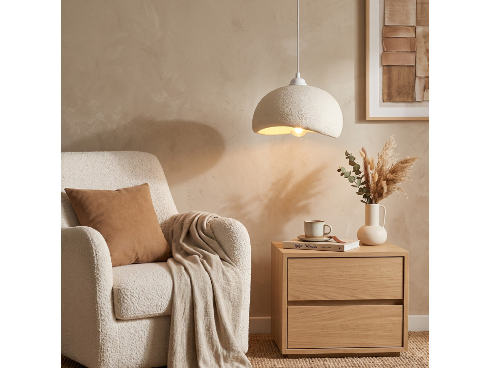 Lampada a sospensione in metallo "Beta" - 30 x 24 cm - Bianco