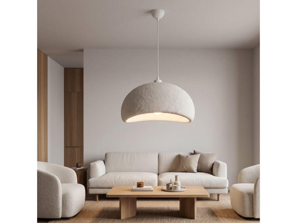 Lampada a sospensione in metallo "Beta" - 40 x 32 cm - Bianco