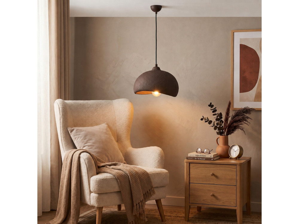 Lampada a sospensione in metallo "Beta" - 30 x 24 cm - Marrone