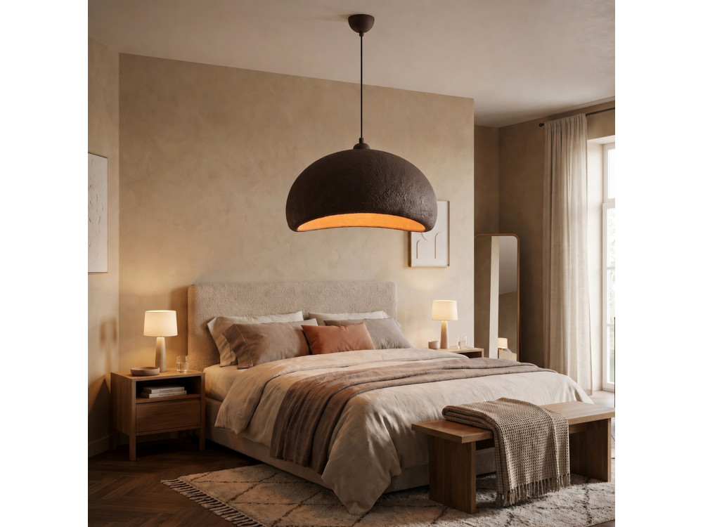 Lampada a sospensione in metallo "Beta" - 40 x 32 cm - Marrone