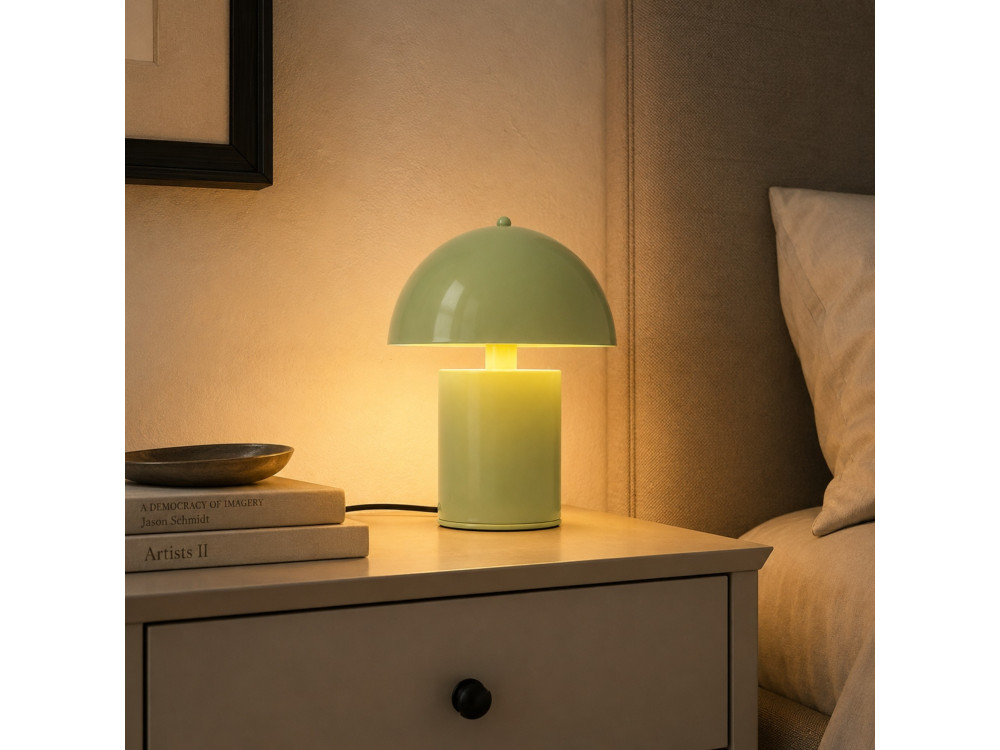 Lampada da tavolo in metallo "Pera" - 26 x 26 cm - Verde menta