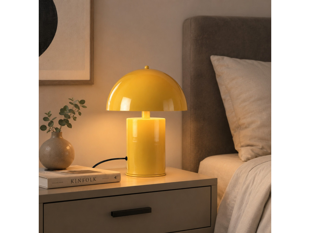 Lampada da tavolo in metallo "Pera" - 26 x 26 cm - Giallo