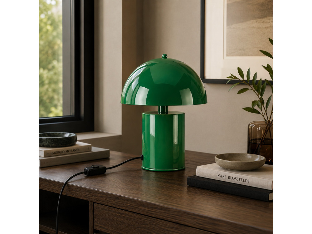 Lampada da tavolo in metallo "Pera" - 26 x 26 cm - Verde scuro