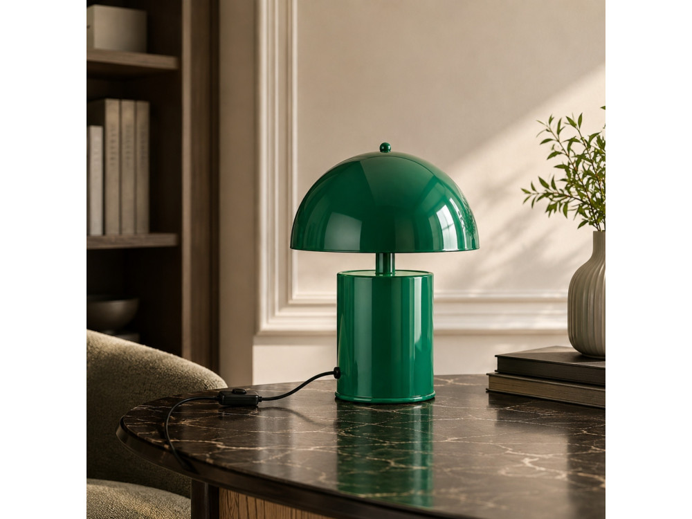 Lampada da tavolo in metallo "Pera" - 26 x 26 cm - Verde scuro