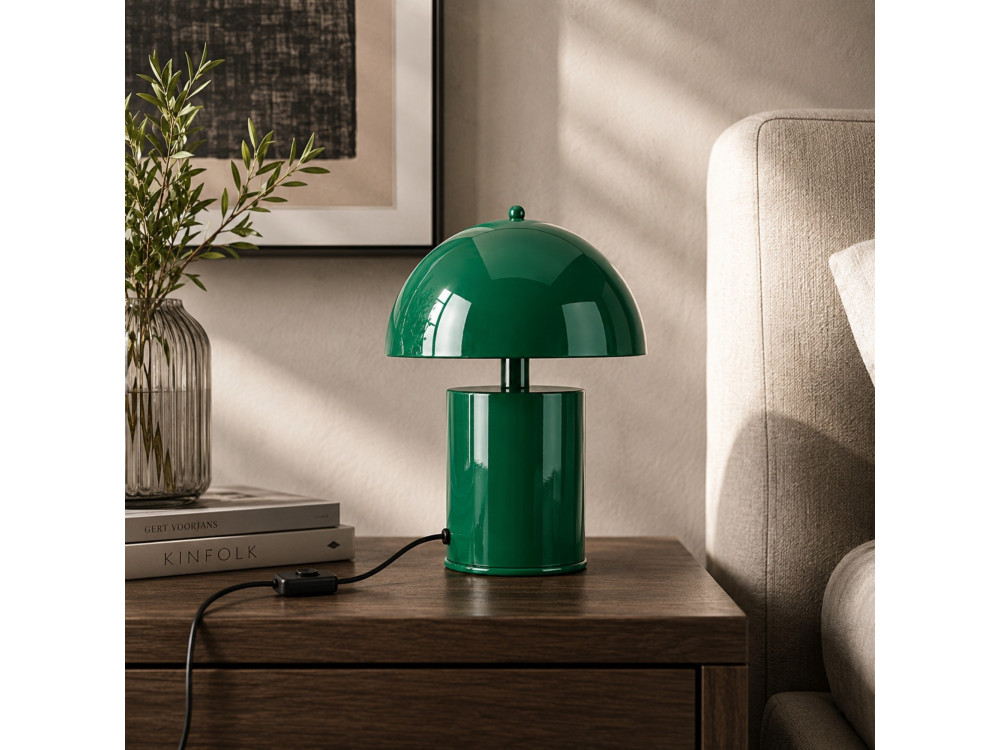 Lampada da tavolo in metallo "Pera" - 26 x 26 cm - Verde scuro