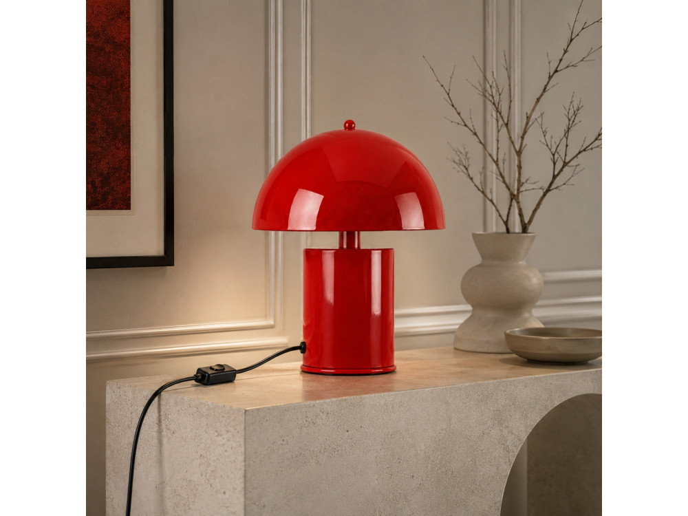 Lampada da tavolo in metallo "Pera" - 26 x 26 cm - Rossa