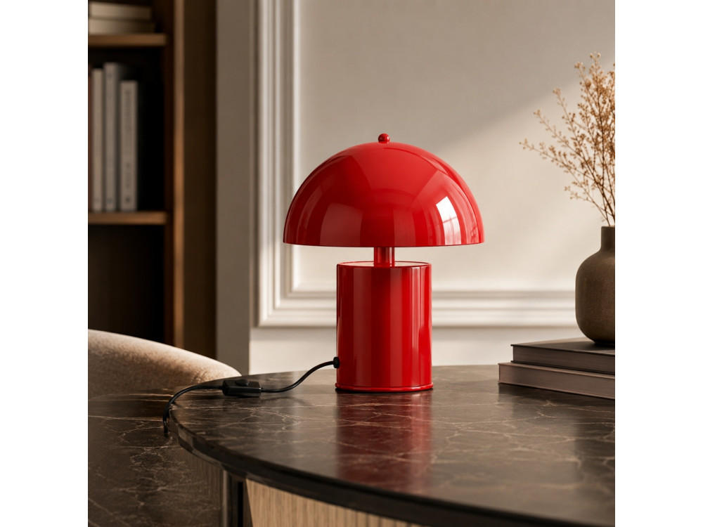 Lampada da tavolo in metallo "Pera" - 26 x 26 cm - Rossa