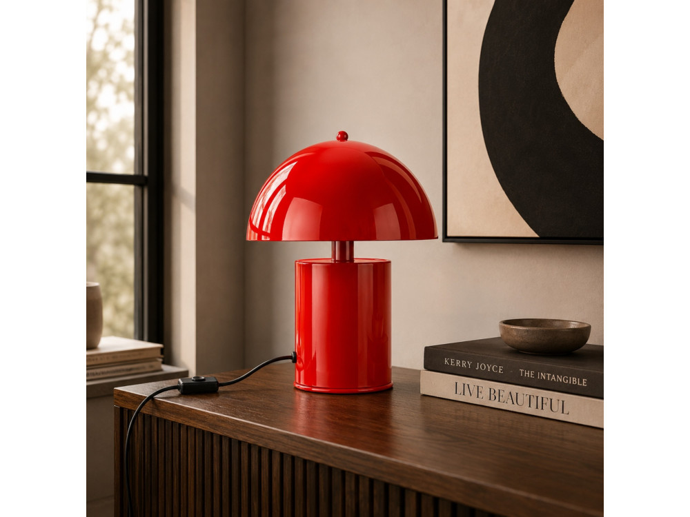 Lampada da tavolo in metallo "Pera" - 26 x 26 cm - Rossa